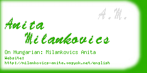 anita milankovics business card